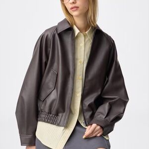 Gu faux leather jacket